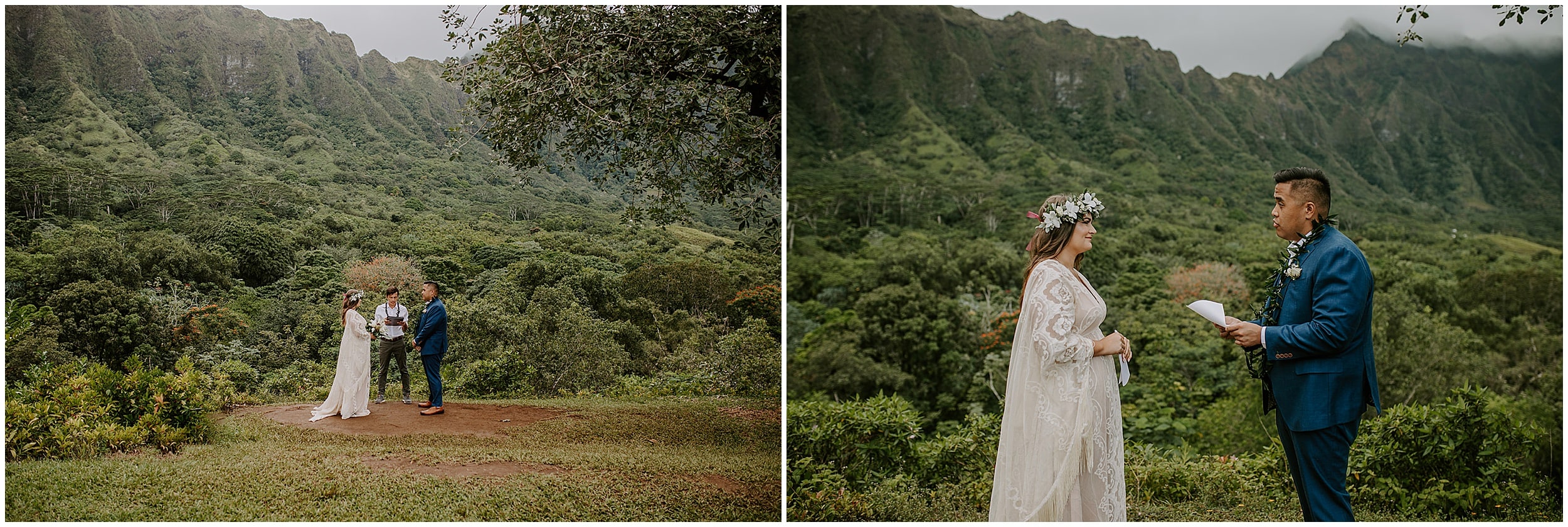 bride and groom eloping in hawaii