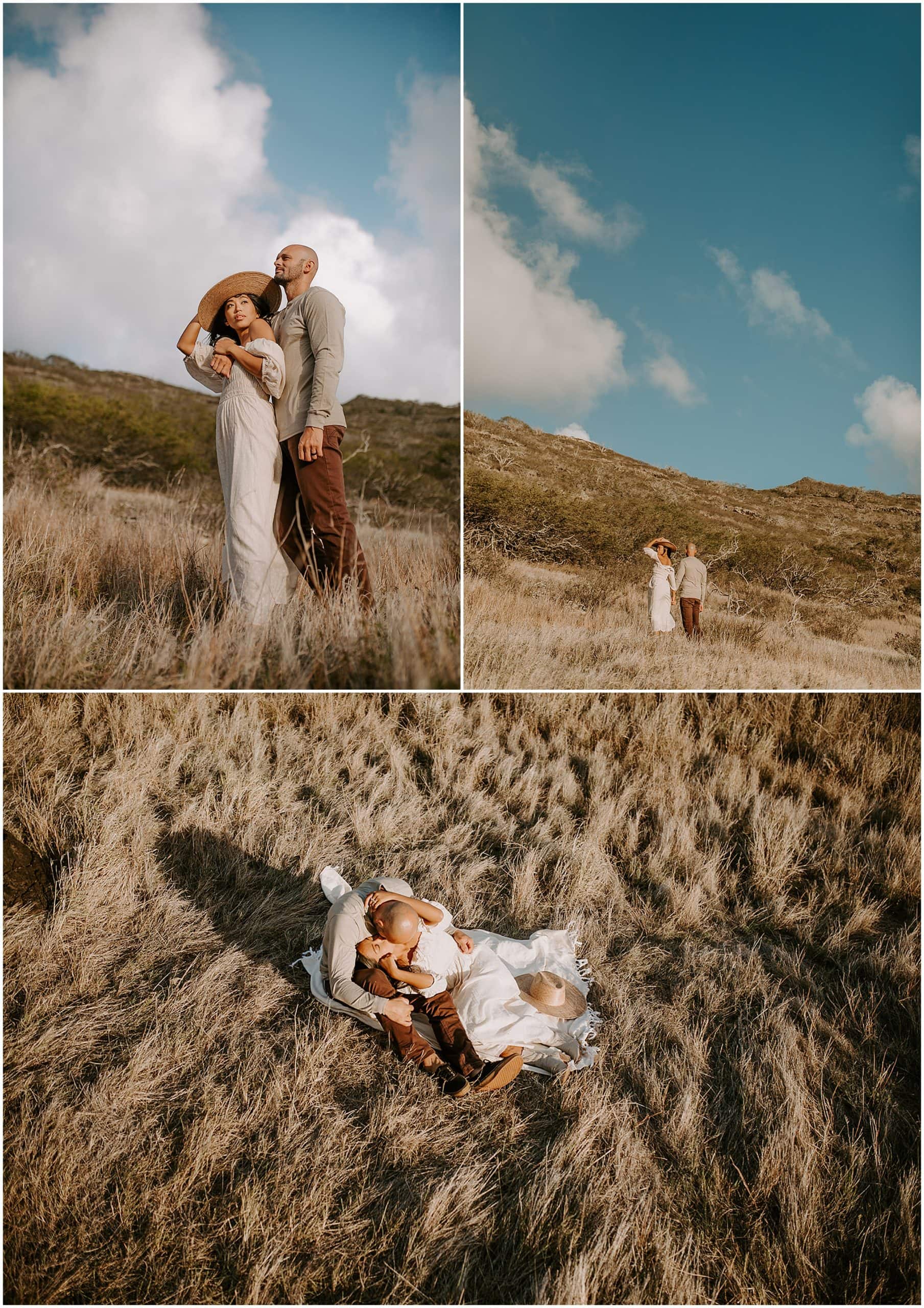 couple laying on hill
