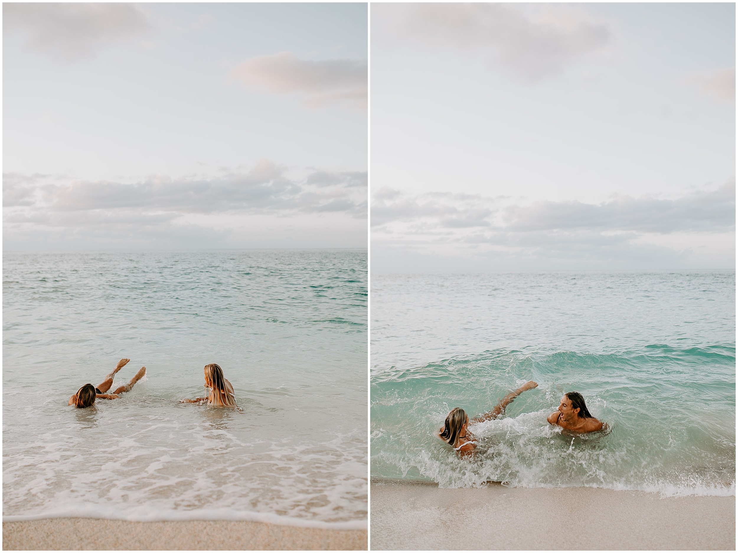 couple swimming in ocean