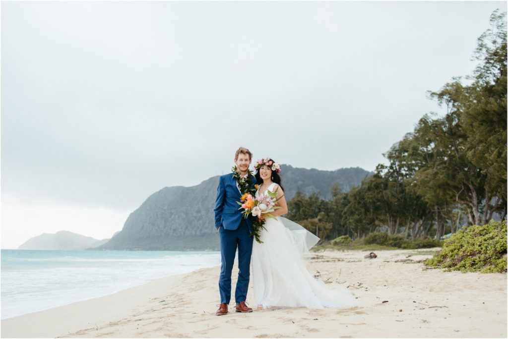 Intimate elopement on Waimanalo Beach