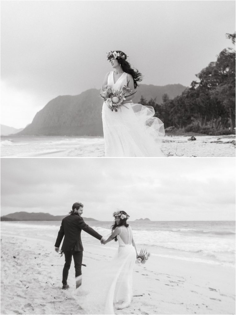Intimate elopement on Waimanalo Beach