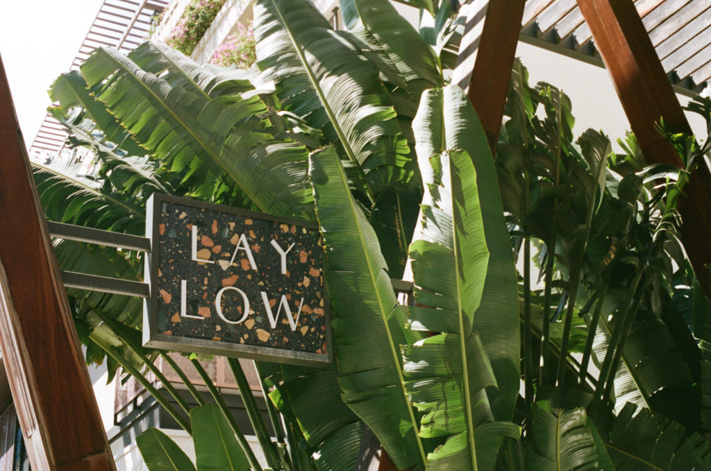 film picture of the Lay Low hotels sign 