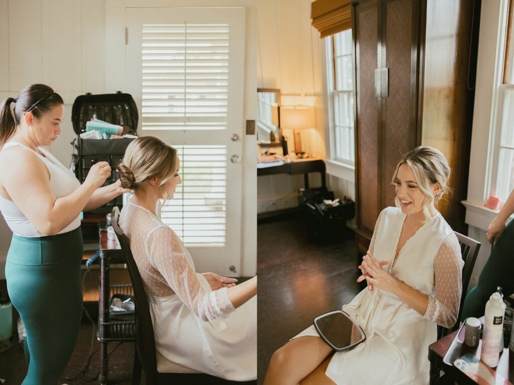shots of the bride getting ready
