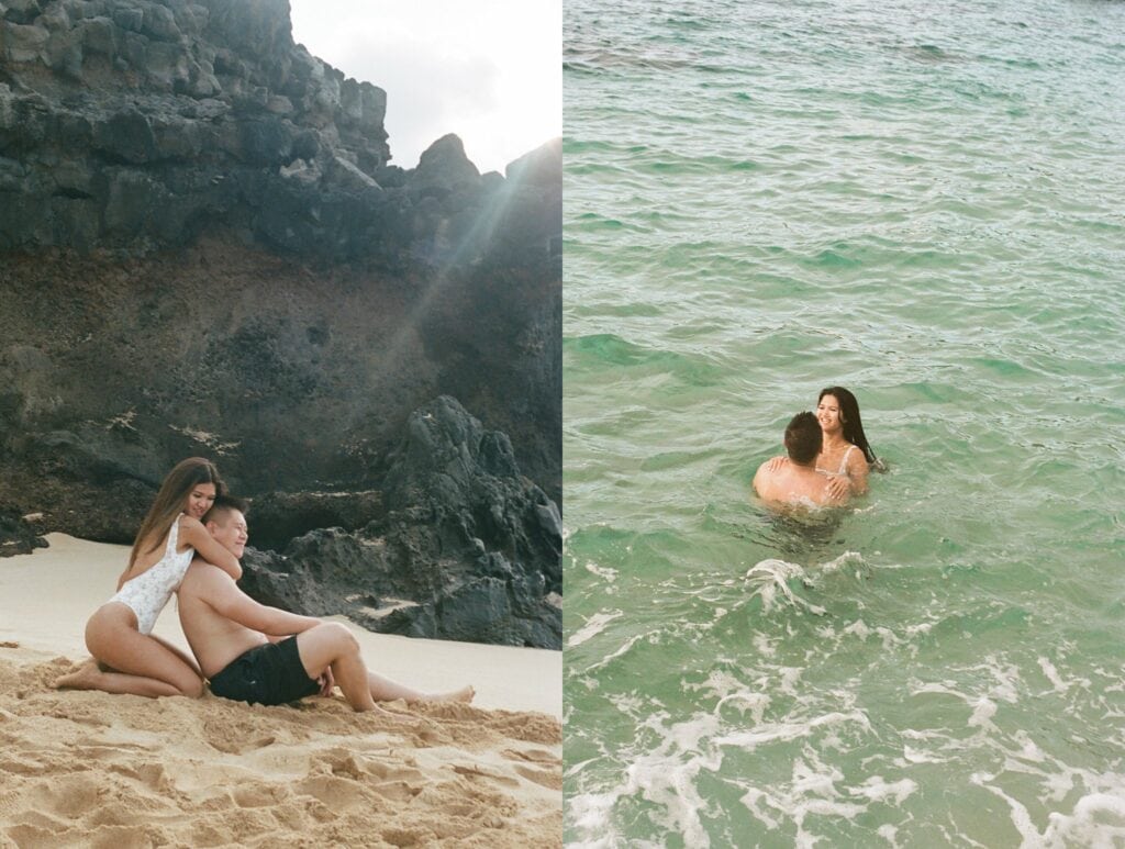 shots of couples on the beach