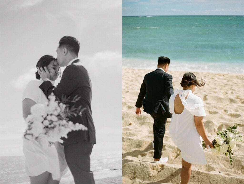 photos of the hawaii elopement on the beach