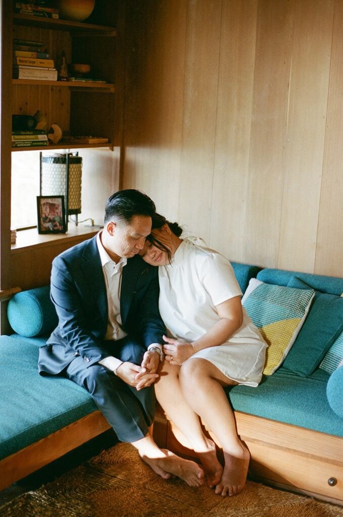 film photo of the couple before their hawaii elopement