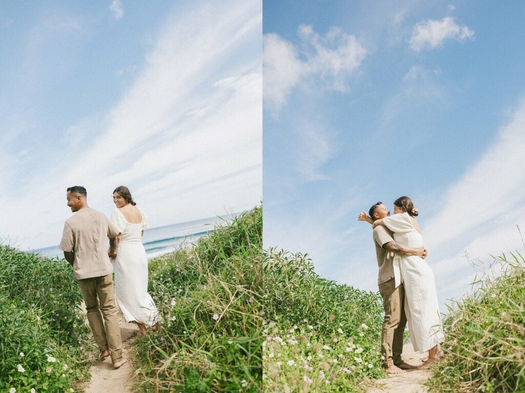 portraits of the couple during their hawaii maternity photoshoot