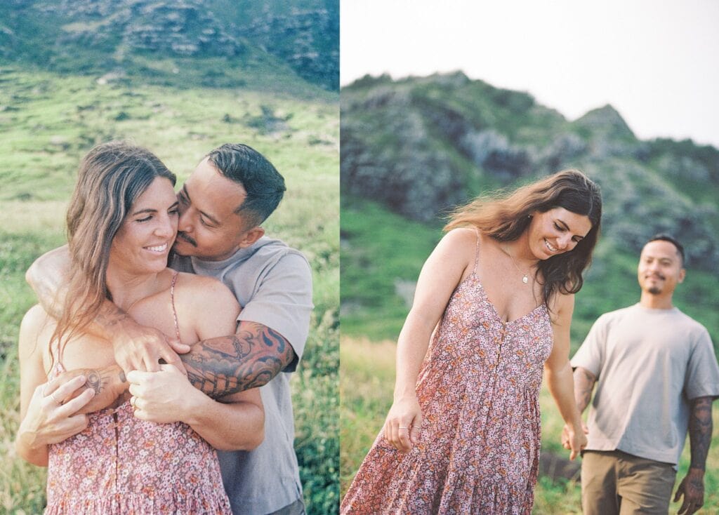 film portraits of the expecting couple